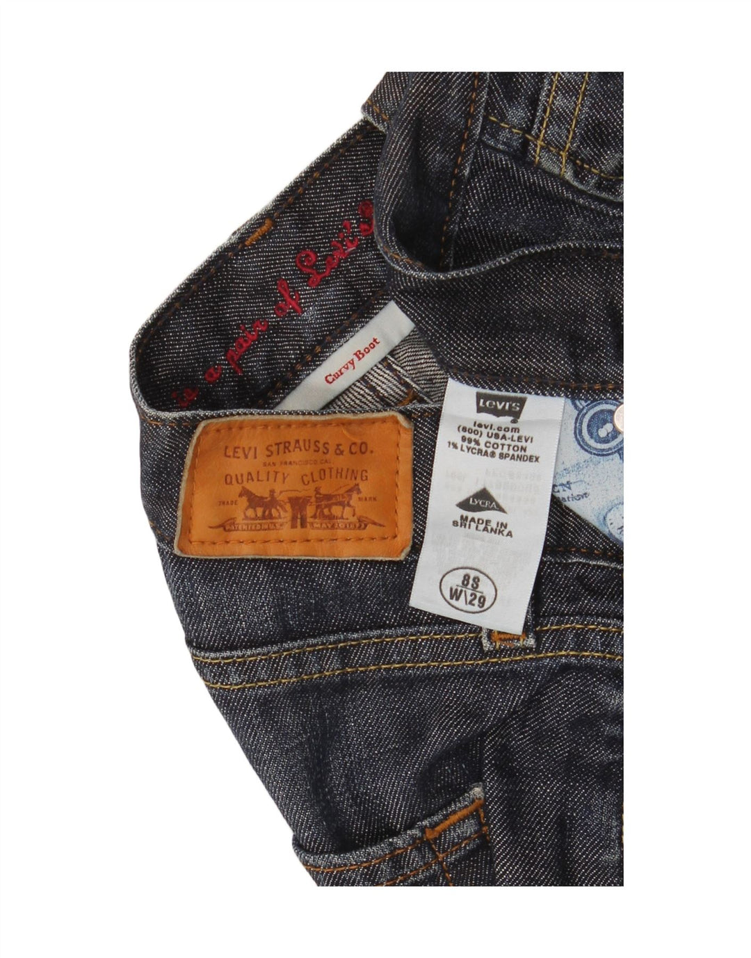 Levi's Womens Curvy Bootcut Jeans US 8 Medium W29 L31 Blue Cotton