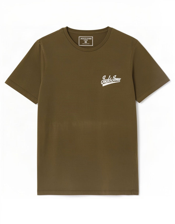 Jack & Jones Mens Graphic T-Shirt Top Small Khaki