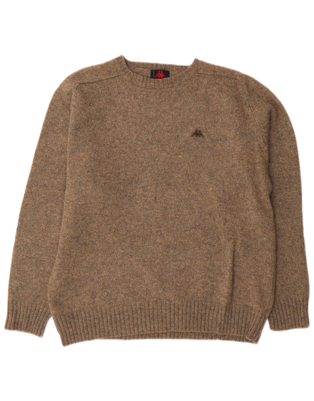 Kappa Mens Crew Neck Jumper Sweater XL Beige Flecked Wool