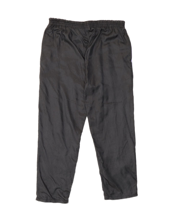 Vintage Mens Tracksuit Trousers Joggers Medium Black Colourblock Polyamide