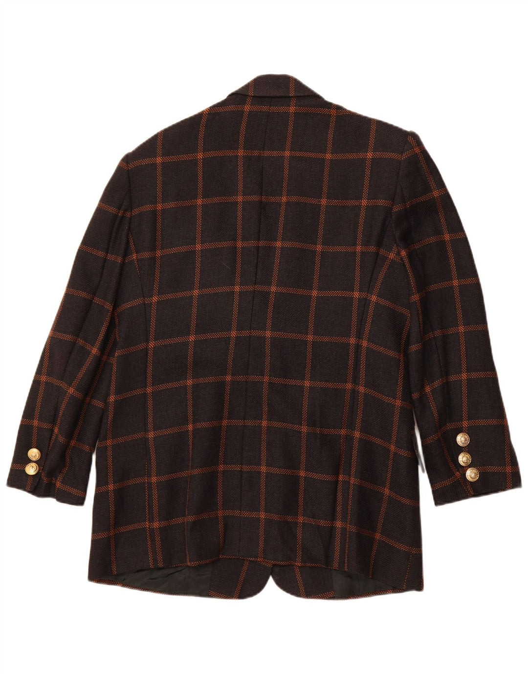 ROCCOBAROCCO Womens 3 Button Blazer Jacket Size 19 XL Black Check Wool