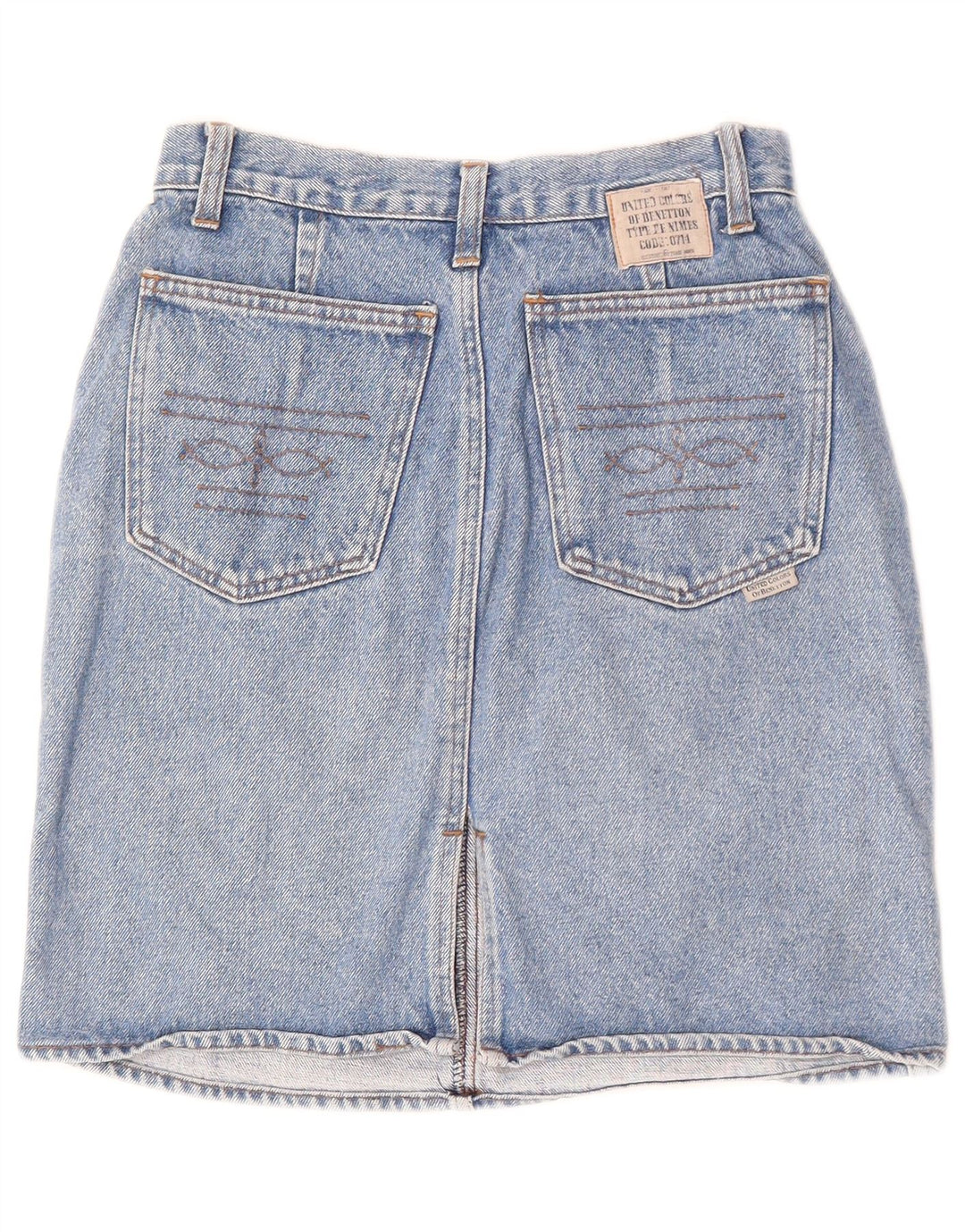 BENETTON Womens Denim Skirt W25 XS Blue Cotton