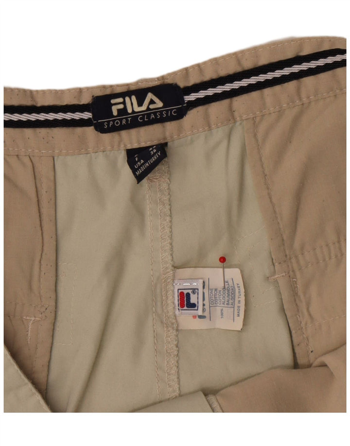 FILA Mens Cargo Shorts W36 Large Beige Cotton