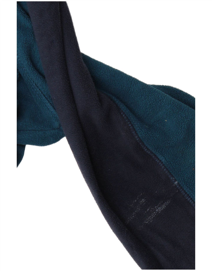 MOUNTAIN WAREHOUSE Mens Zip Neck Fleece Jumper XL Navy Blue Colourblock