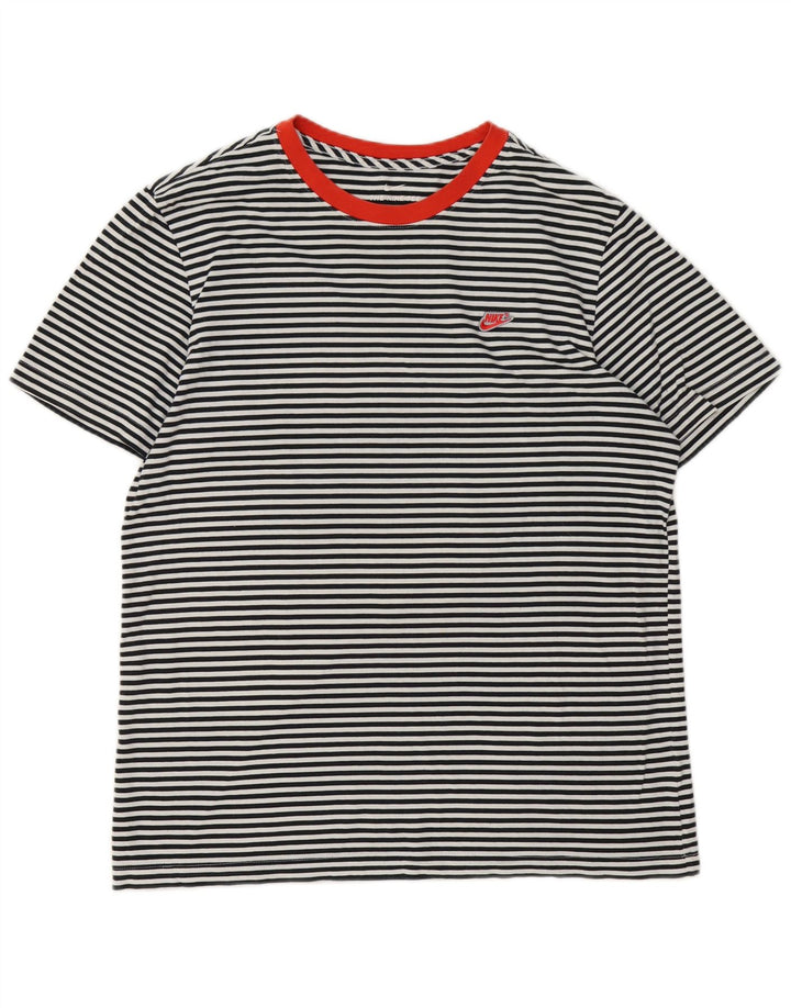 Nike Mens T-Shirt Top Large Black Striped