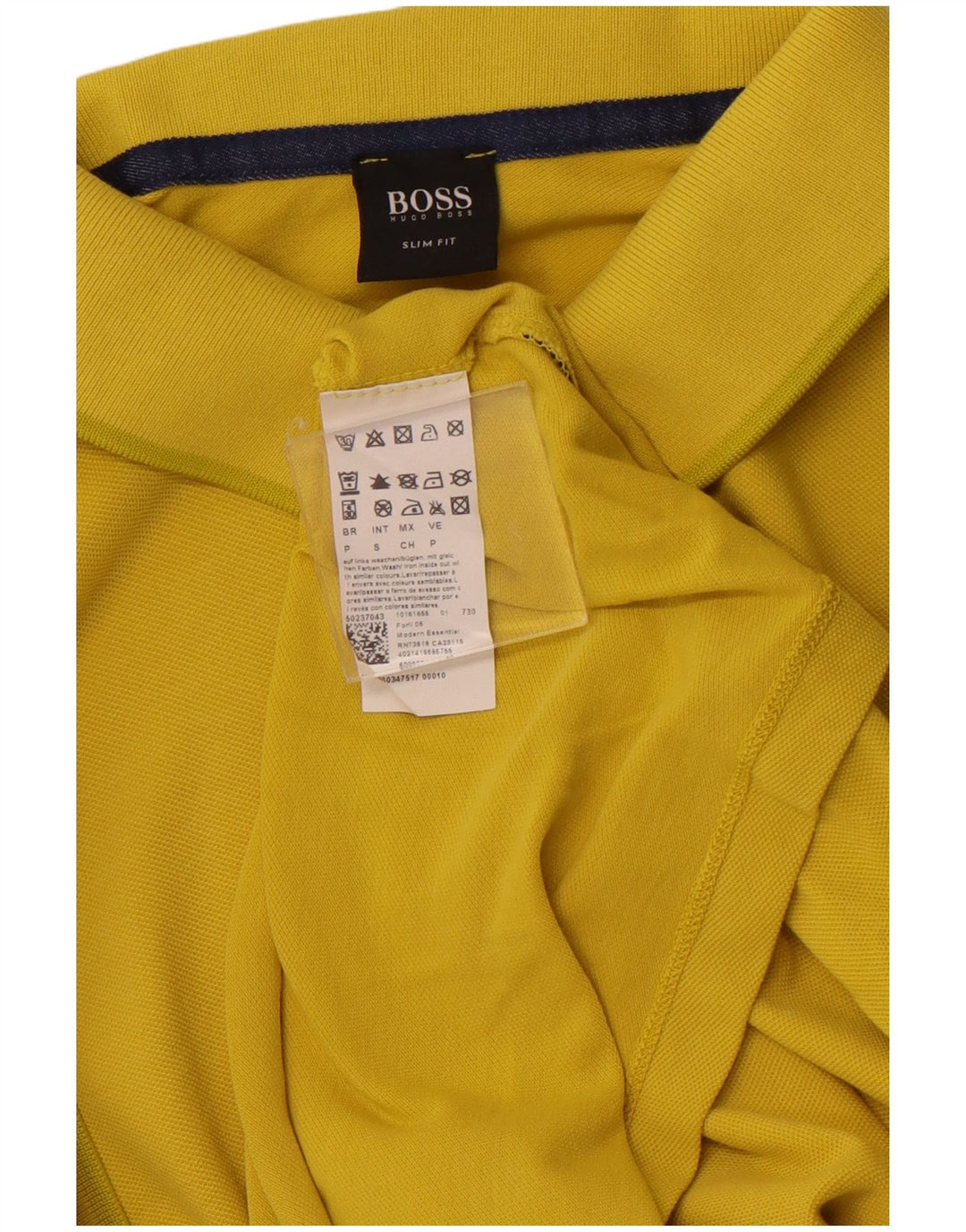 HUGO BOSS Mens Slim Fit Polo Shirt Small Yellow Cotton