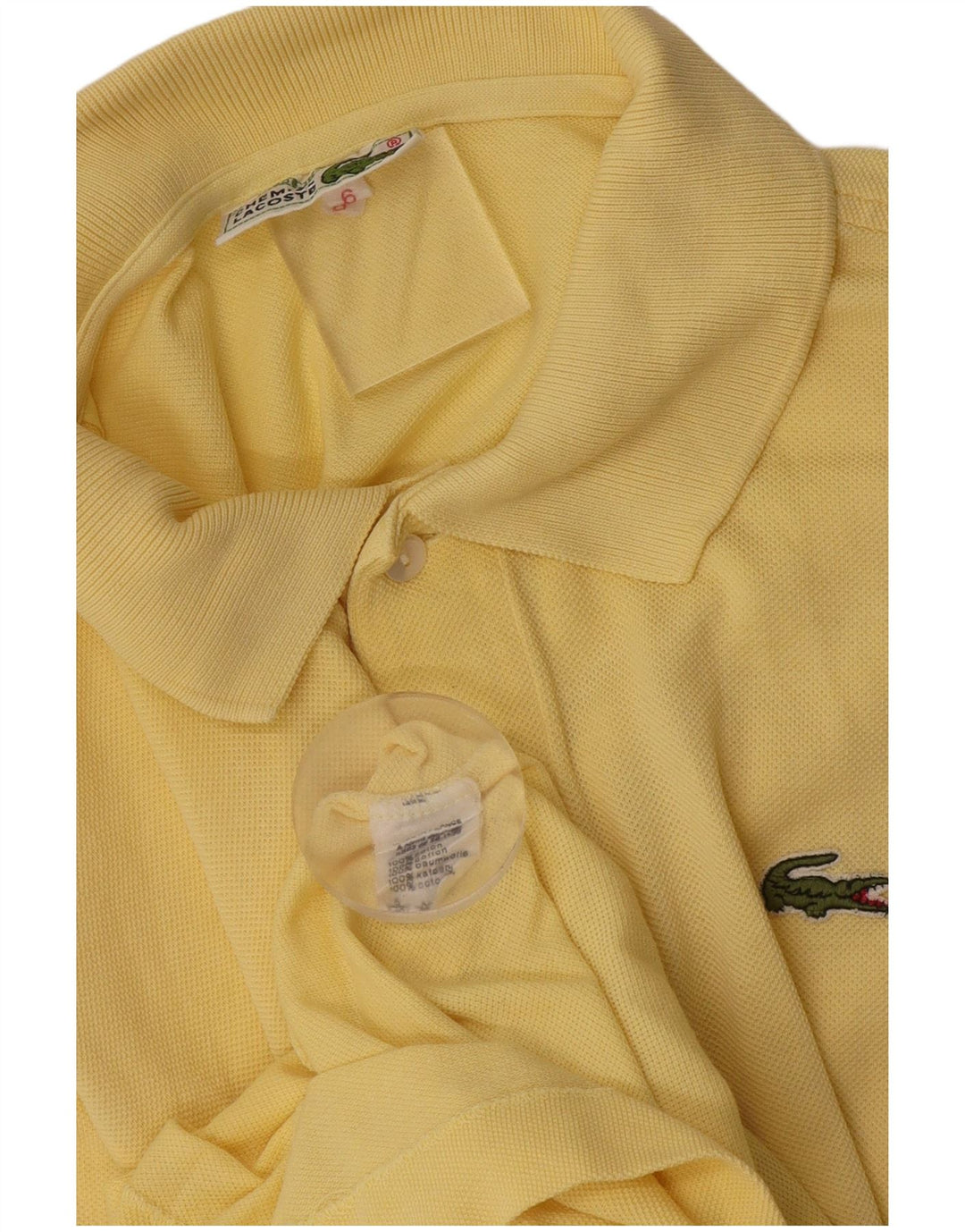 Lacoste Mens Polo Shirt Size 6 XL Yellow Cotton