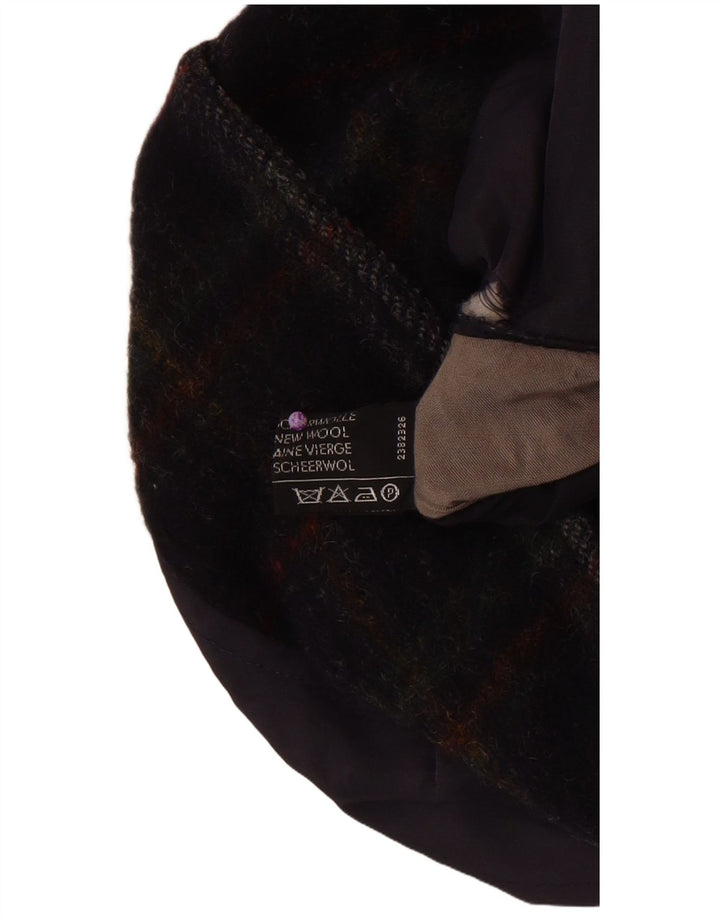 Vintage Mens Bomber Jacket UK 36 Small Navy Blue Check New Wool