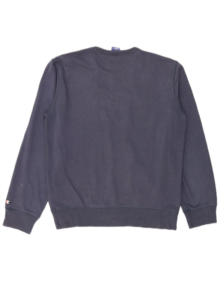 Champion Mens Graphic Sweatshirt Jumper XL Navy Blue Cotton