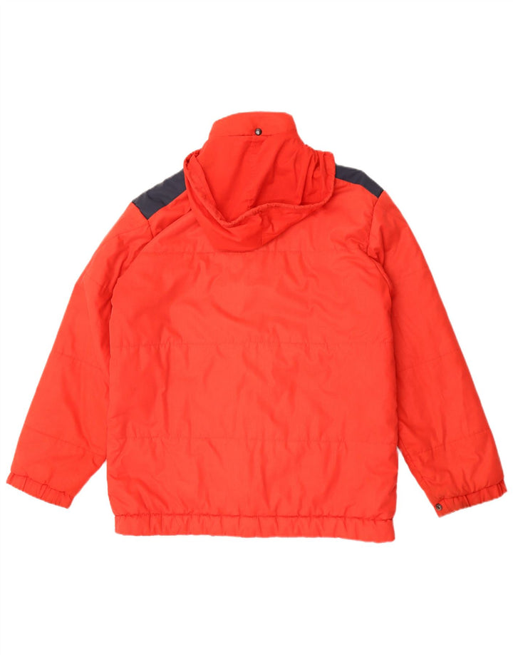 Wrangler Womens Hooded Padded Jacket UK 20 2XL Red Colourblock