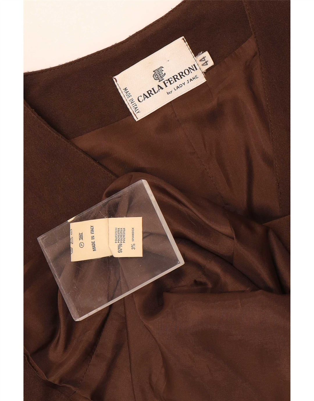CARLA FERRONI Womens Waistcoat IT 44 Medium Brown Polyester