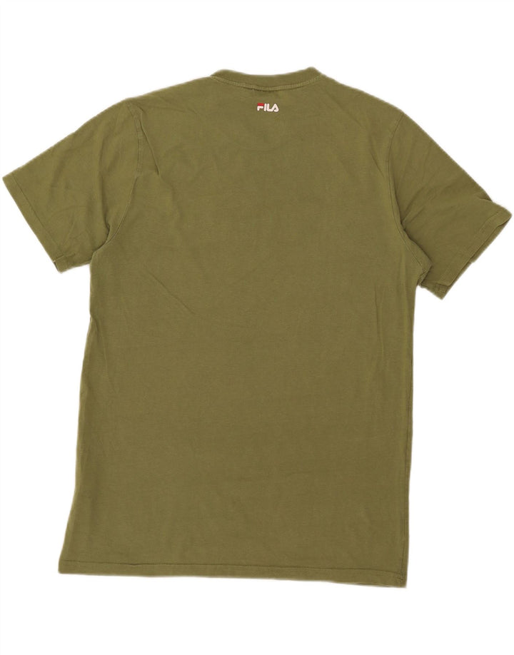 Fila Mens Graphic T-Shirt Top Large Khaki Cotton