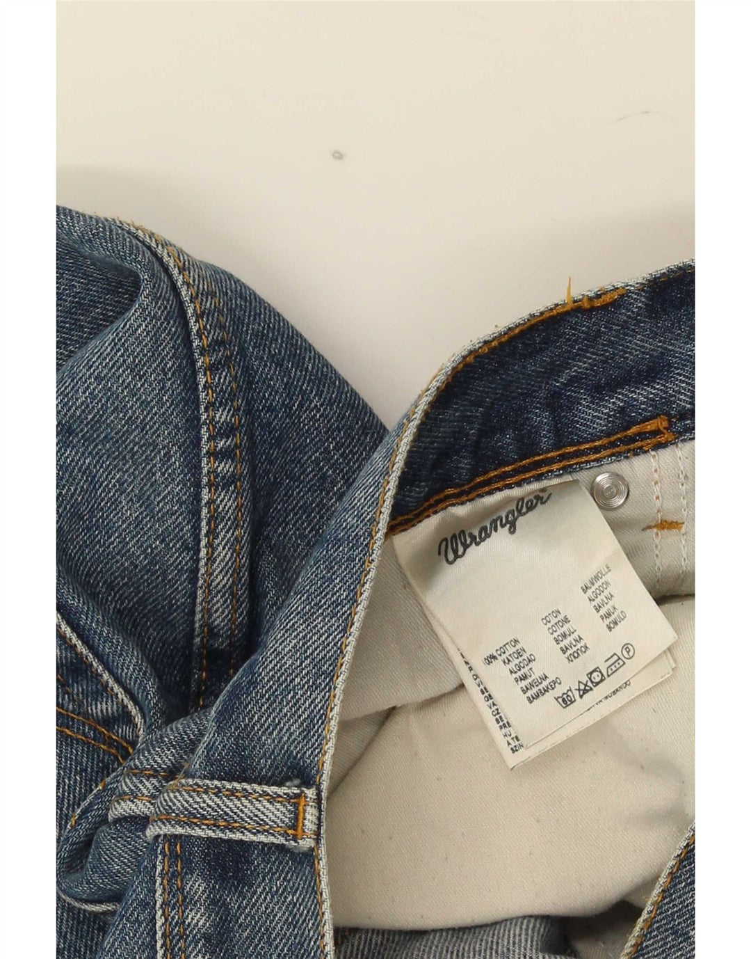 Wrangler Mens Regular Fit Straight Jeans W34 L34 Blue Cotton