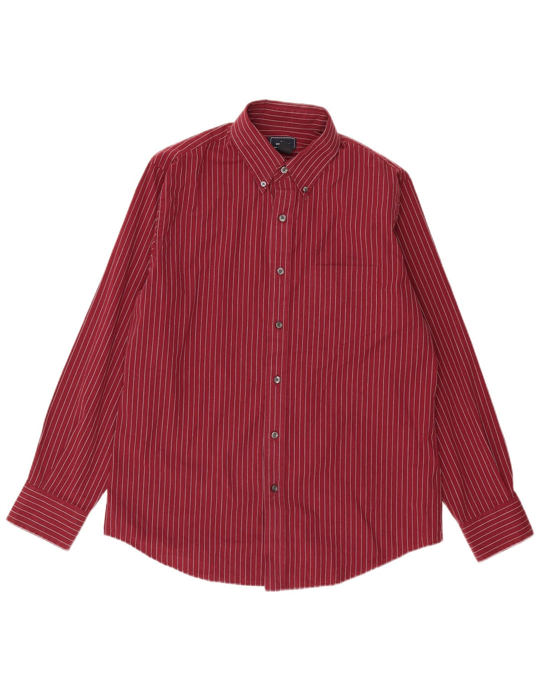 DOCKERS Mens Shirt Size 15 1/2 Medium Burgundy Pinstripe Cotton