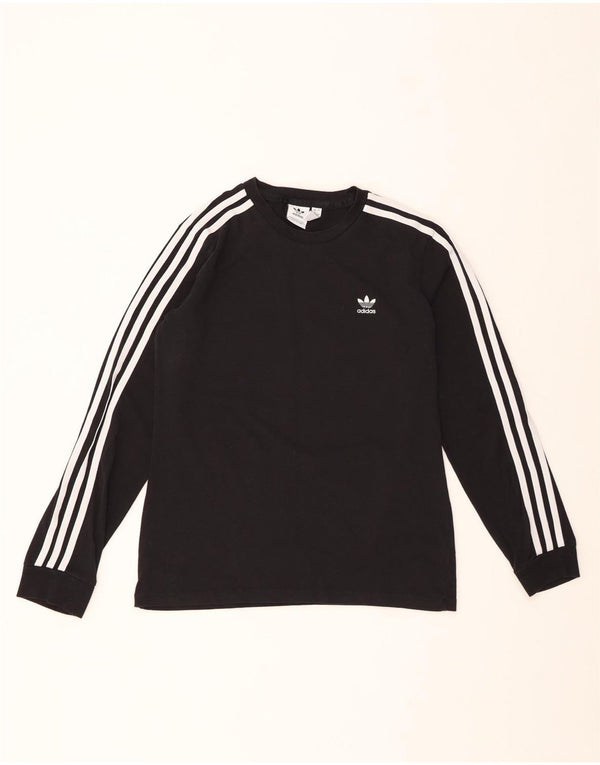 ADIDAS Womens Top Long Sleeve UK 12 Medium Black Cotton