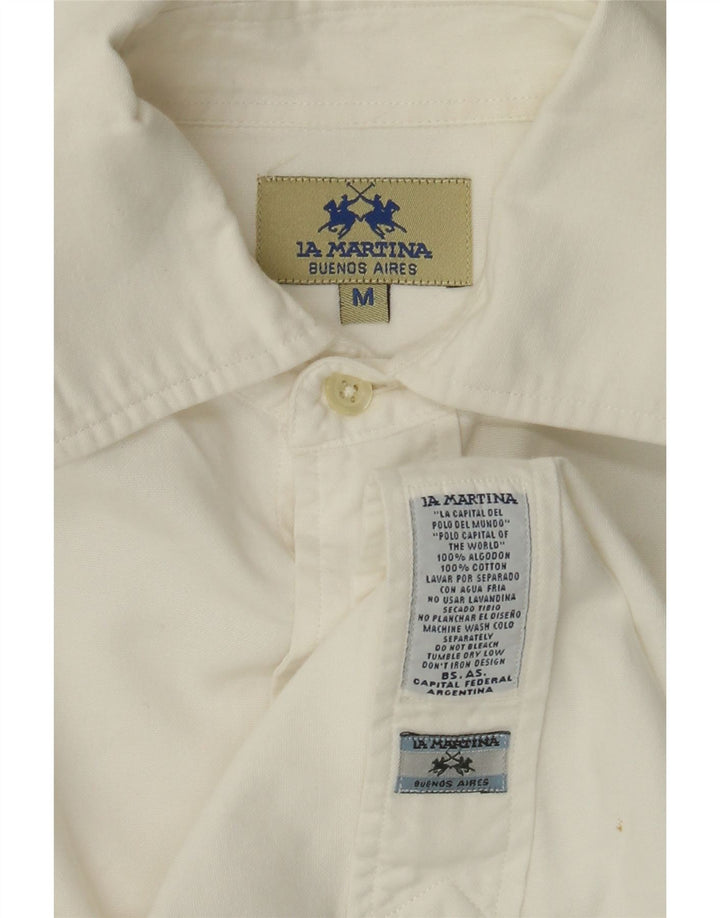 LA MARTINA Mens Buenos Aires Graphic Shirt Medium White Cotton