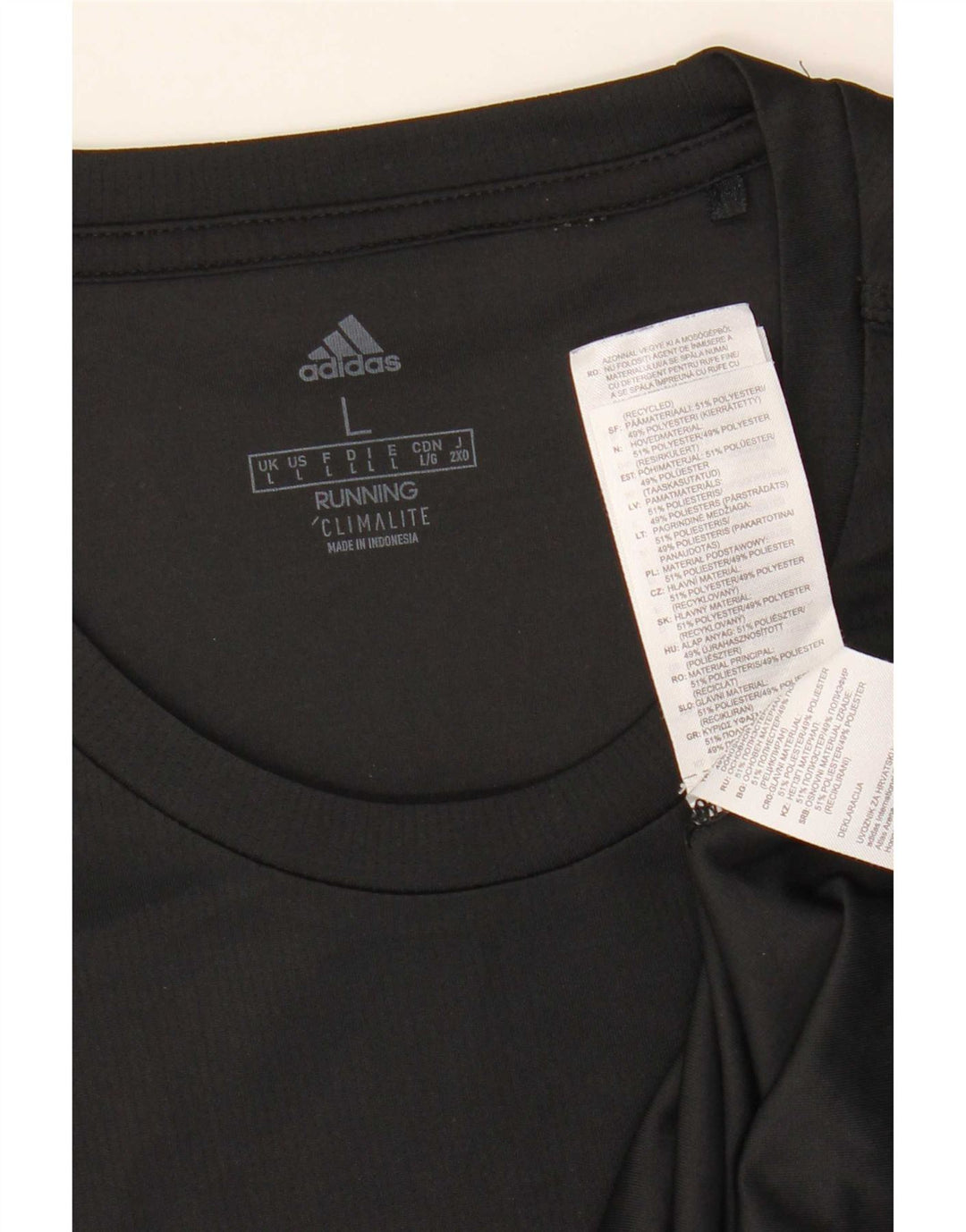 Adidas Mens Climalite T-Shirt Top Large Black Polyester