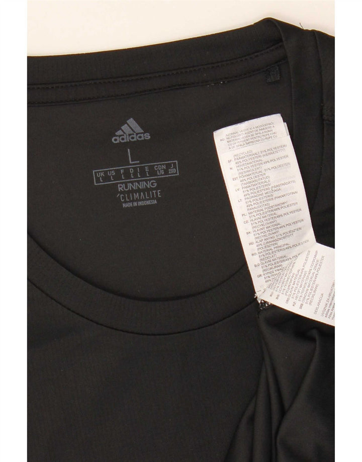 Adidas Mens Climalite T-Shirt Top Large Black Polyester