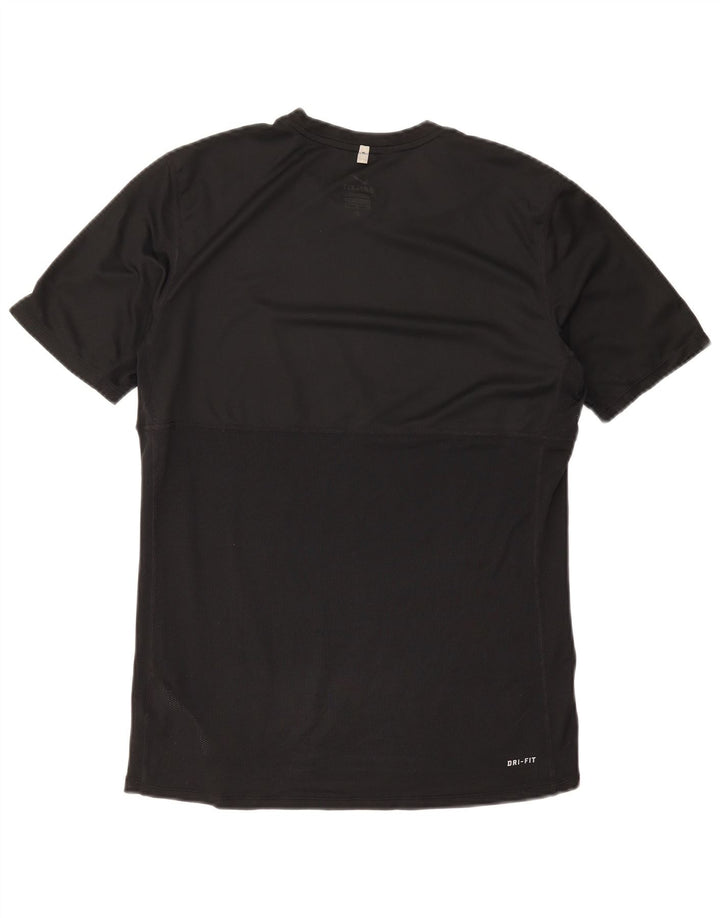 Nike Mens Dri Fit T-Shirt Top Medium Black Polyester Sports