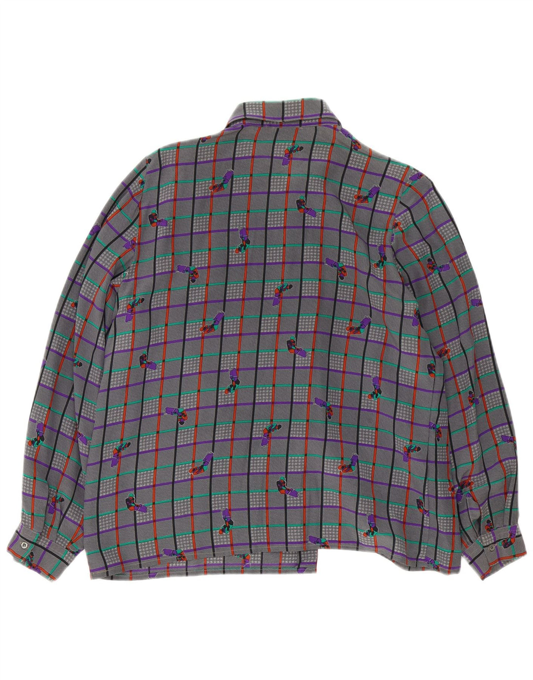 Vintage Womens Shirt Blouse UK 18 XL Grey Check