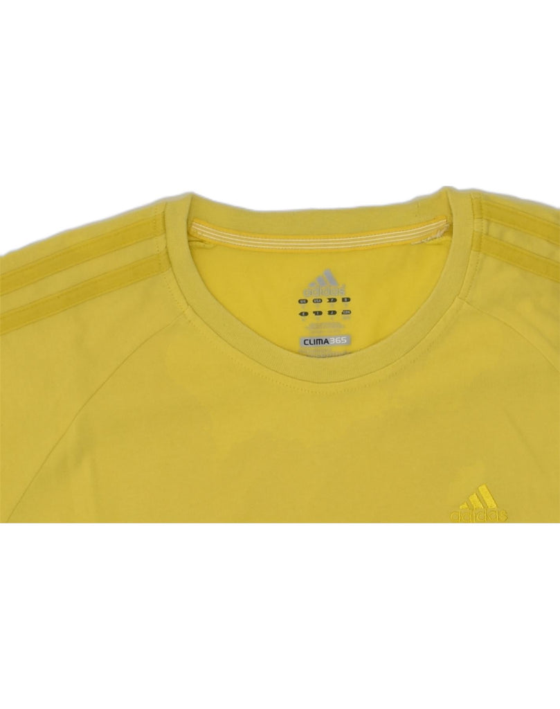 ADIDAS Mens Clima 365 T-Shirt Top Medium Yellow Cotton | Vintage Adidas | Thrift | Second-Hand Adidas | Used Clothing | Messina Hembry 