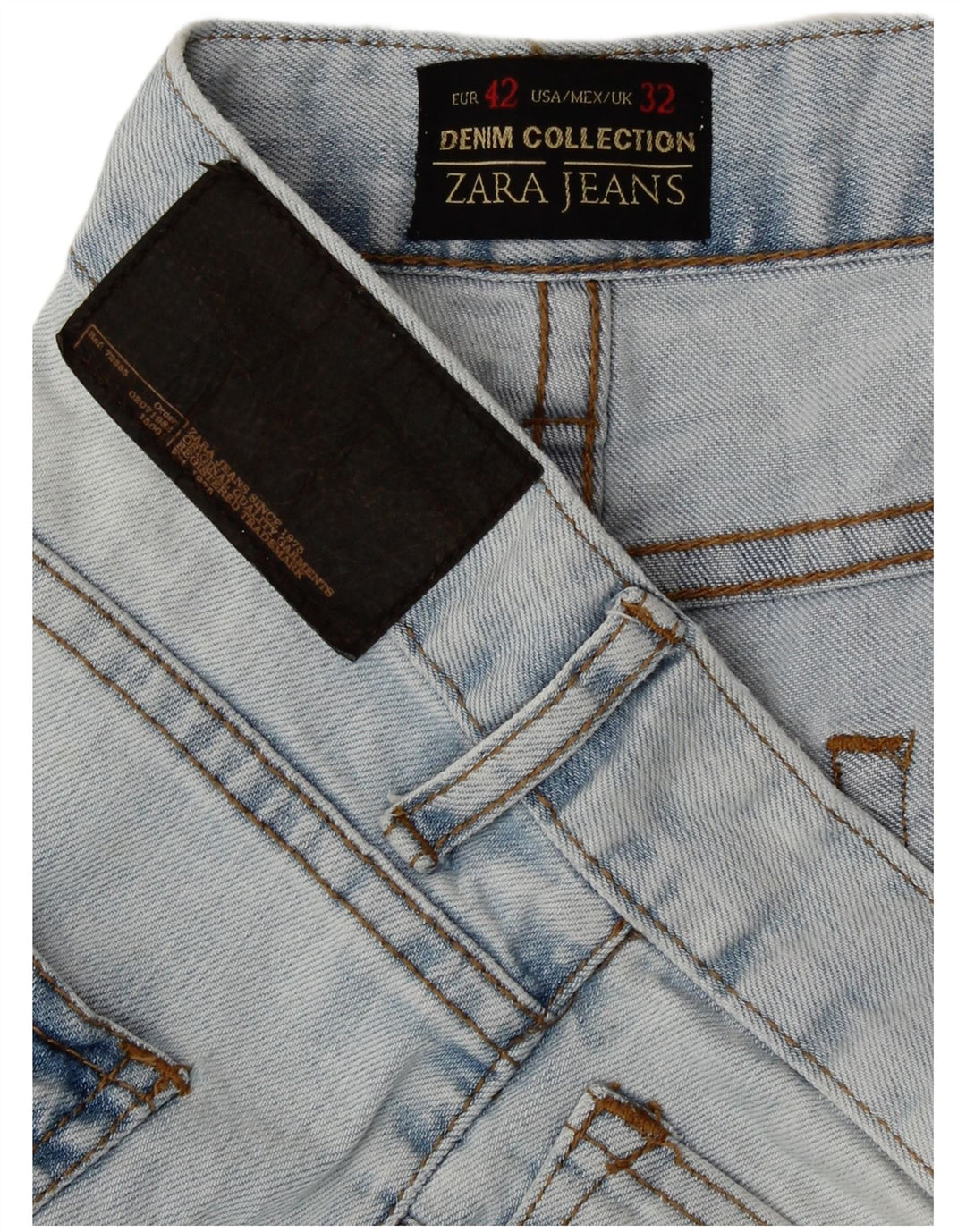 Zara Mens Straight Jeans EU 42 Large W32 L33 Blue Cotton