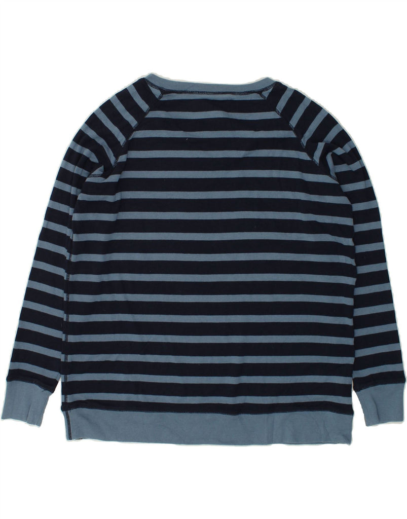 EDDIE BAUER Mens Top Long Sleeve 2XL Navy Blue Striped Cotton | Vintage Eddie Bauer | Thrift | Second-Hand Eddie Bauer | Used Clothing | Messina Hembry 