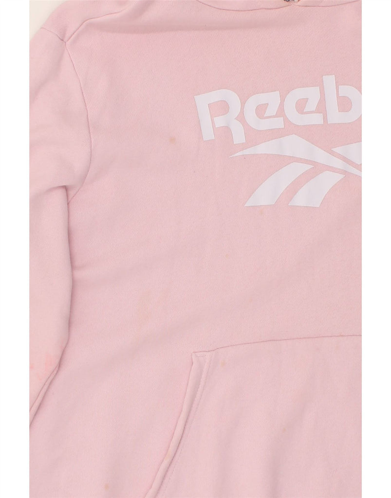 REEBOK Womens Oversized Graphic Hoodie Jumper UK 18 XL Pink Cotton | Vintage Reebok | Thrift | Second-Hand Reebok | Used Clothing | Messina Hembry 