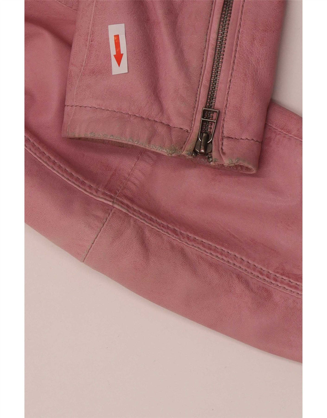 Zucchero Womens Biker Leather Jacket UK 16 Large Pink Leather