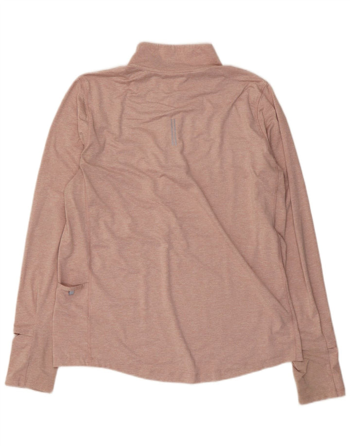 Nike Womens Dri Fit Zip Neck Pullover Tracksuit Top UK 14 Medium Pink
