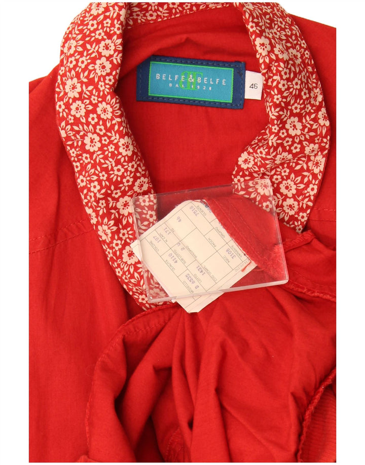 Belfe & Belfe Womens Oversized Bomber Jacket IT 46 Large Red Floral