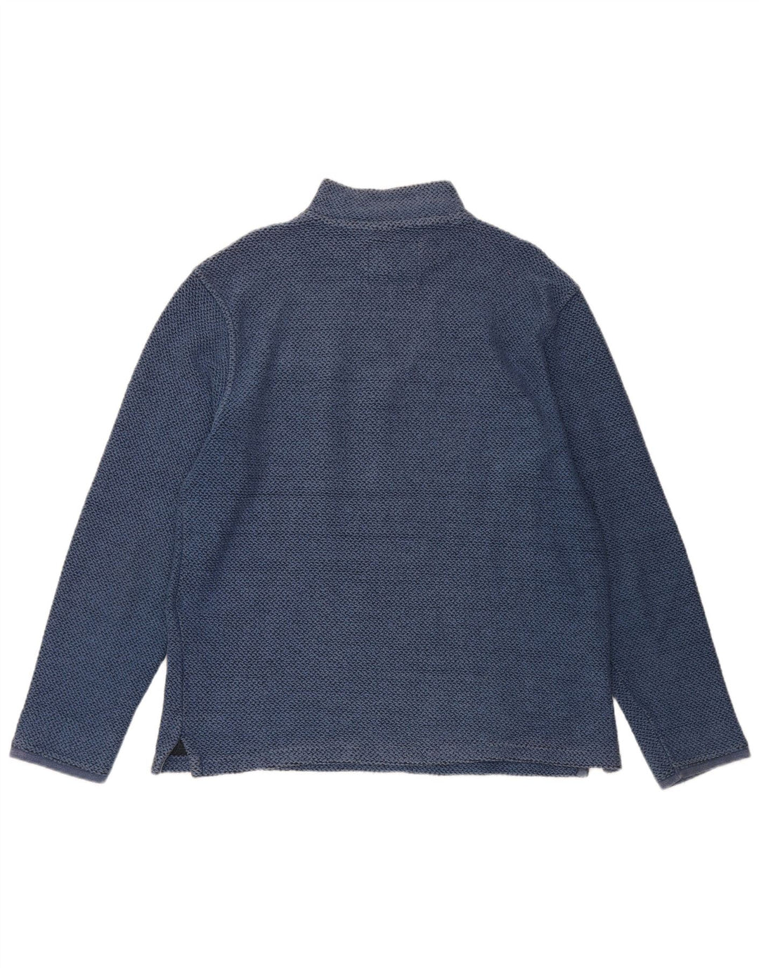 Weird Fish Mens Zip Neck Sweatshirt Jumper Medium Blue Cotton