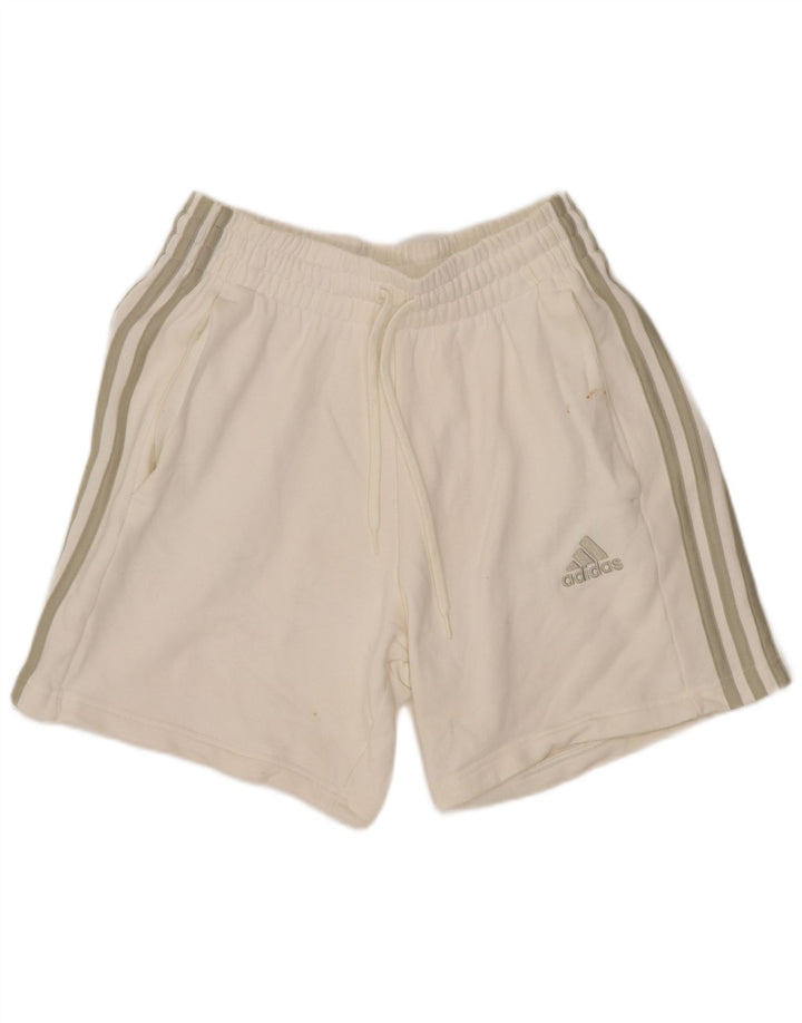 Adidas Womens Sport Shorts UK 8 Small White Cotton