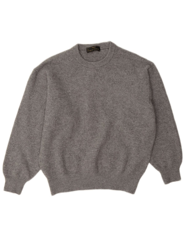 Marks & Spencer Mens Crew Neck Jumper Sweater Medium Grey Wool