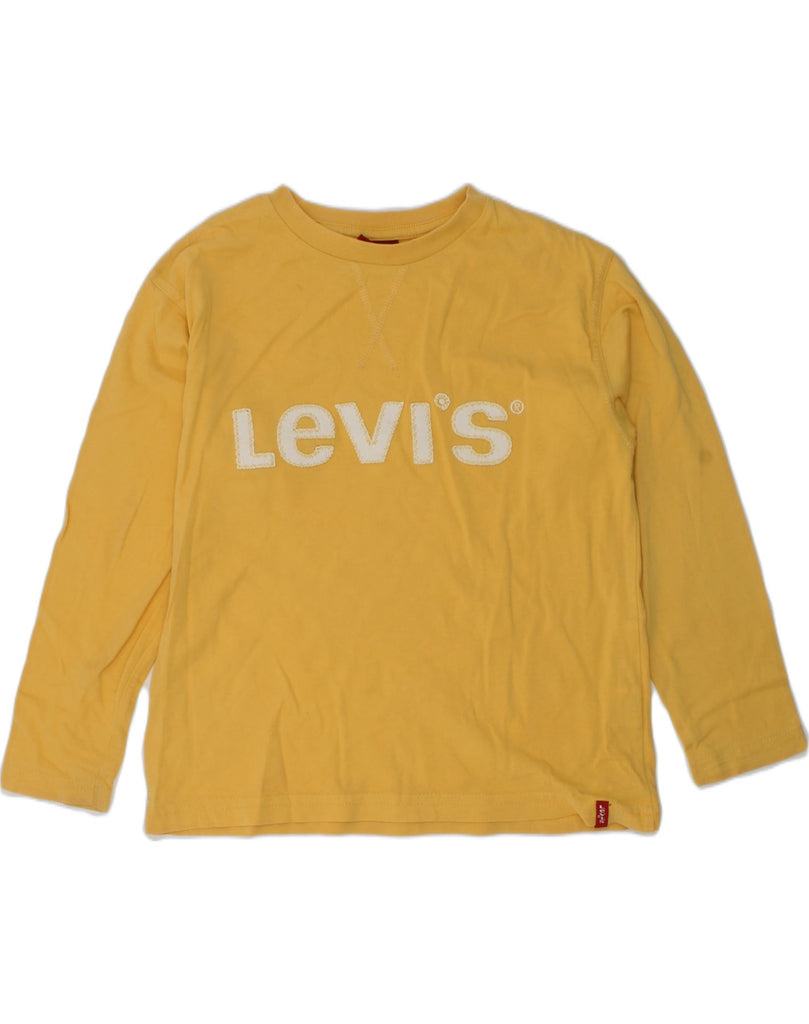 LEVI'S Girls Graphic Top Long Sleeve 7-8 Years Yellow Cotton | Vintage Levi's | Thrift | Second-Hand Levi's | Used Clothing | Messina Hembry 