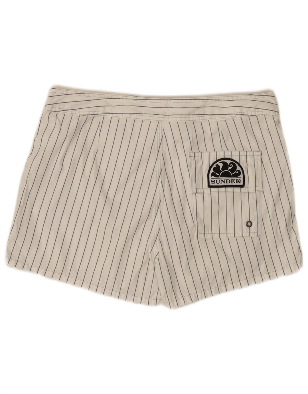 Sundek Mens Swimming Shorts Medium  White Striped Polyester