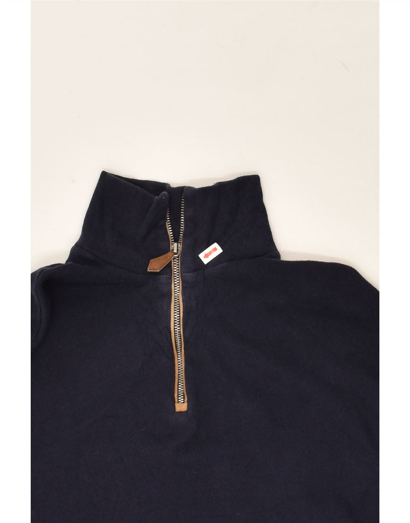 POLO RALPH LAUREN Womens Zip Neck Sweatshirt Jumper UK 14 Medium Navy Blue | Vintage Polo Ralph Lauren | Thrift | Second-Hand Polo Ralph Lauren | Used Clothing | Messina Hembry 