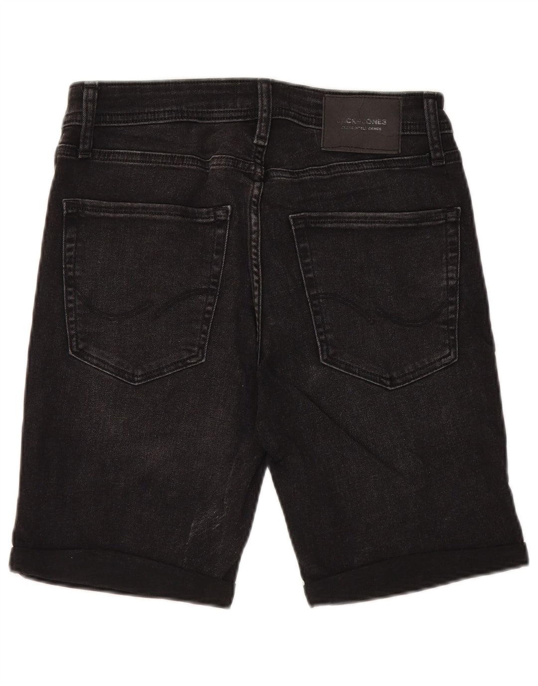 JACK & JONES Mens Regular Distressed Denim Shorts W30 Medium Black Cotton