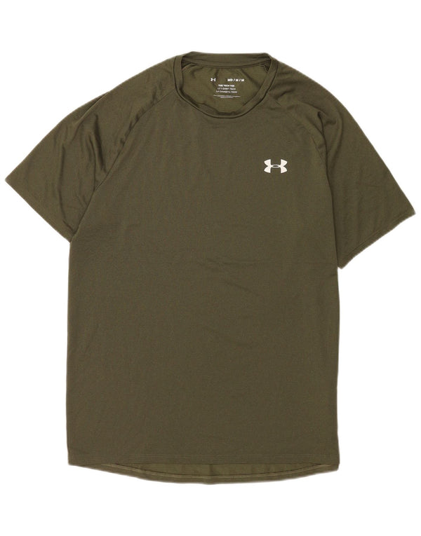 Under Armour Mens T-Shirt Top Medium Khaki Polyester