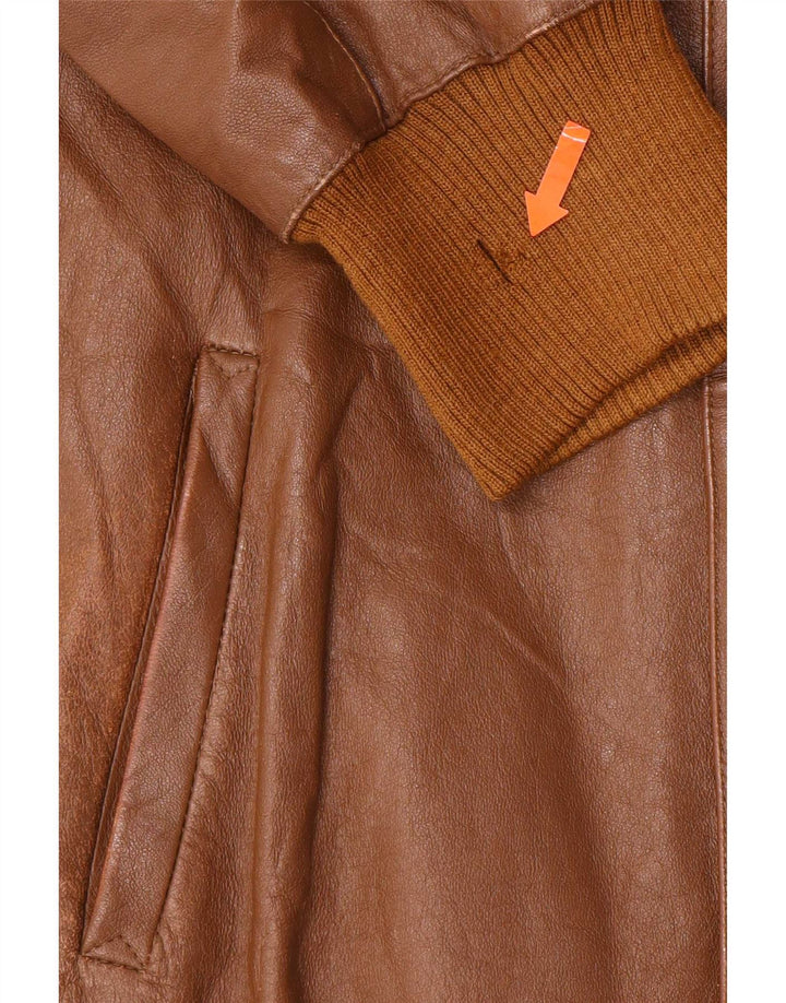 Vintage Mens Leather Jacket IT 50 Large Brown