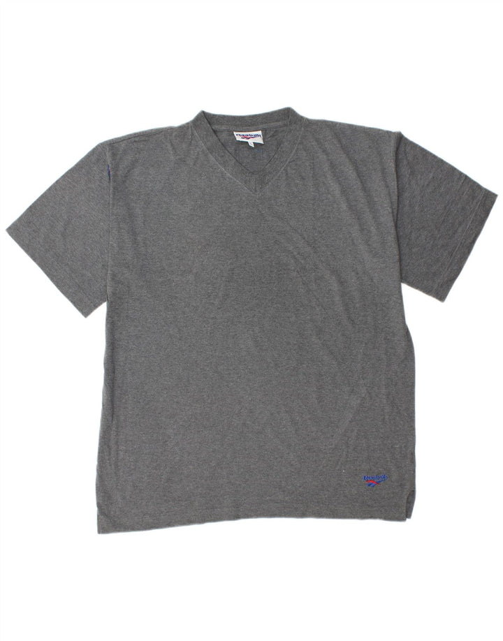 REEBOK Mens T-Shirt Top Large Grey Cotton