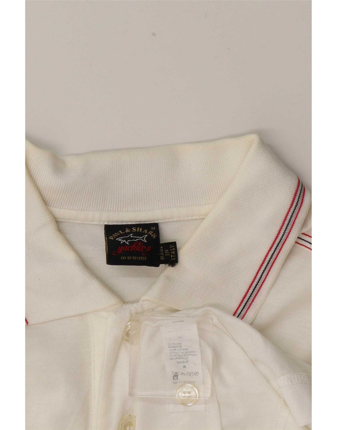 Paul & Shark Mens Polo Shirt Medium White Cotton