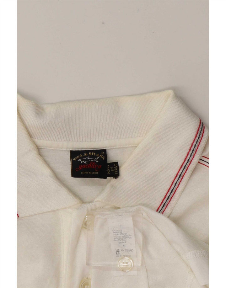 Paul & Shark Mens Polo Shirt Medium White Cotton