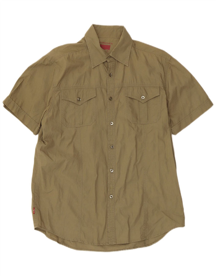 Levi's Mens Short Sleeve Shirt XL Khaki Cotton