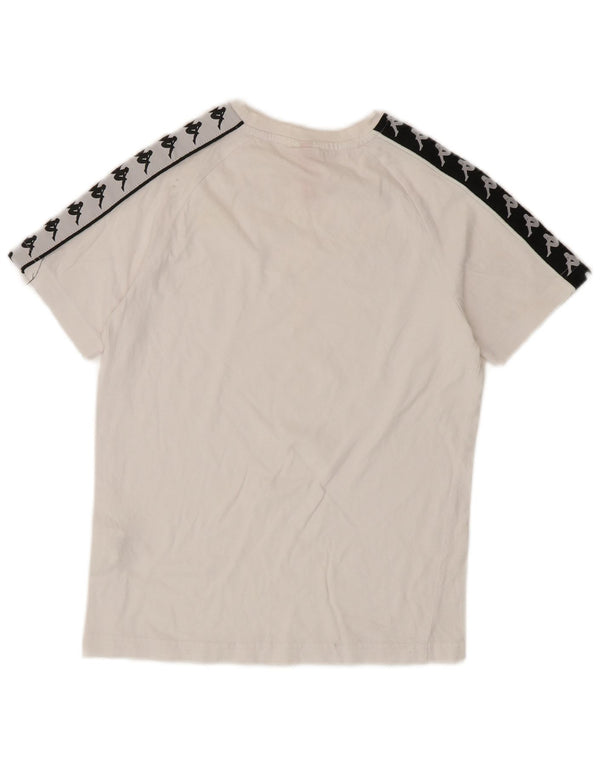 Kappa Womens Graphic T-Shirt Top UK 6 XS White Colourblock Cotton