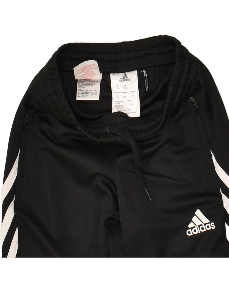 ADIDAS Boys Climalite Tracksuit Trousers 5-6 Years XS Black Polyester | Vintage Adidas | Thrift | Second-Hand Adidas | Used Clothing | Messina Hembry 