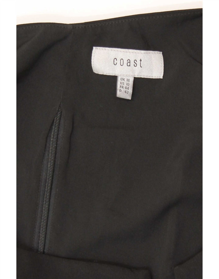 Coast Womens Crop Off Shoulder Top UK 16 Large Black Polyester