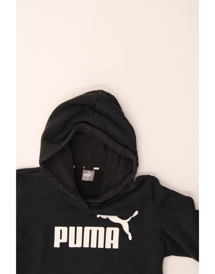 PUMA Womens Graphic Hoodie Jumper UK 10 Small Black Vintage Puma and Second-Hand Puma from Messina Hembry 