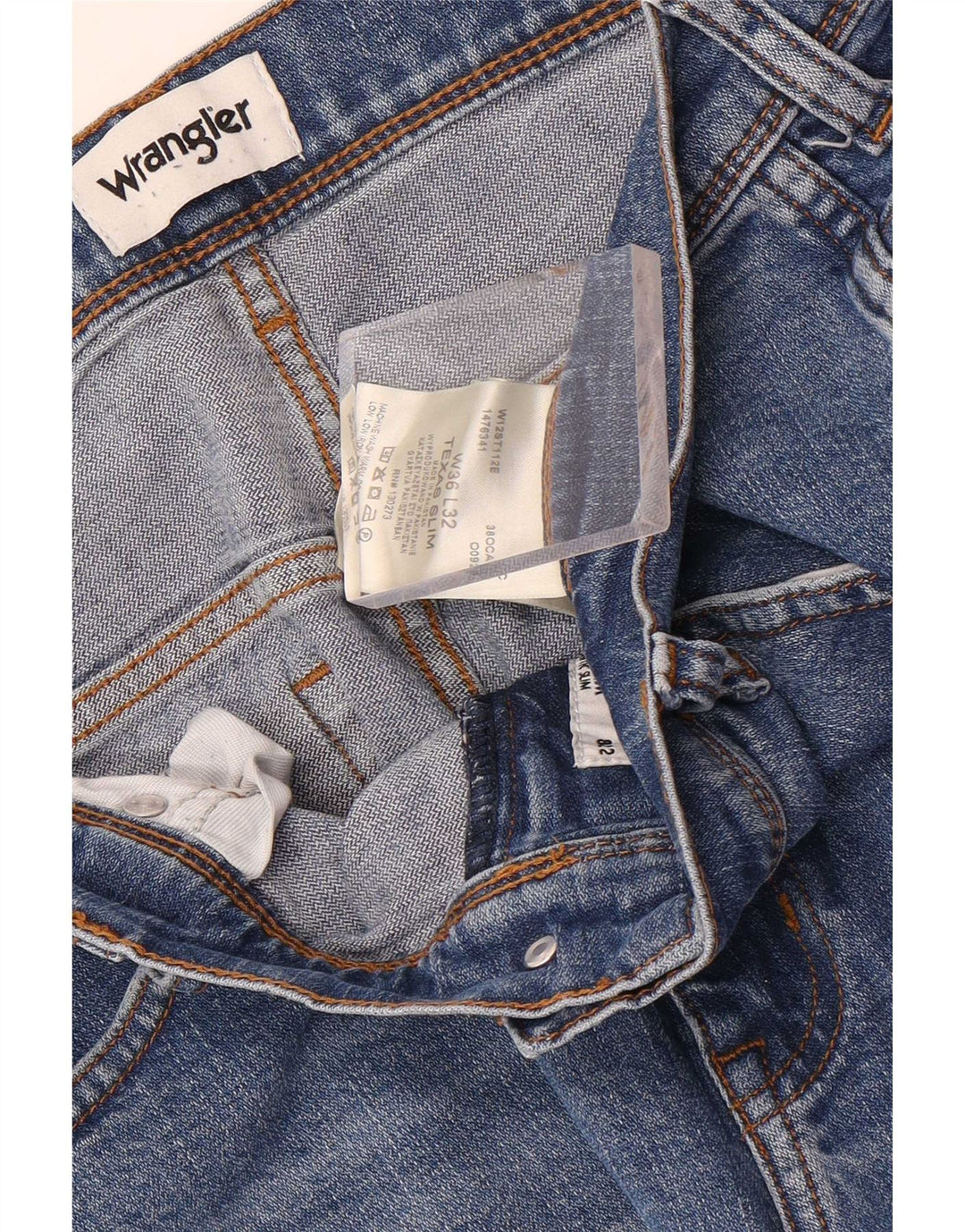 Wrangler Mens Texas Slim Jeans W36 L32 Blue Cotton