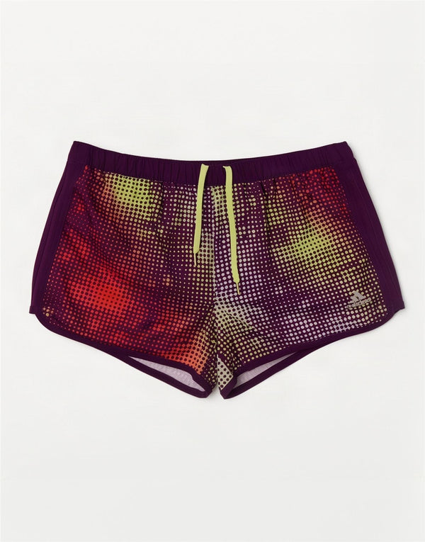 Adidas Womens Climalite Sport Shorts UK 10 Small Purple Spotted